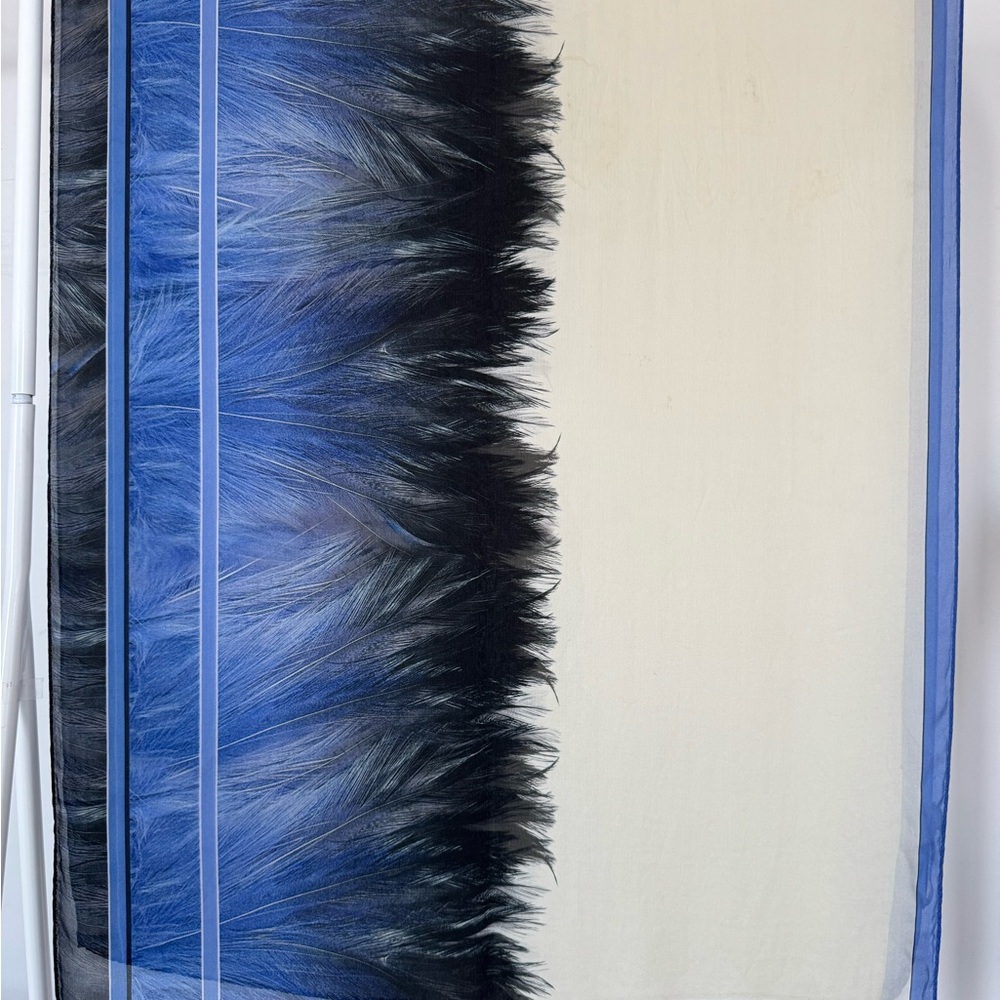 Roberto Cavalli bright blue silk Scarf - Picture 7 of 13
